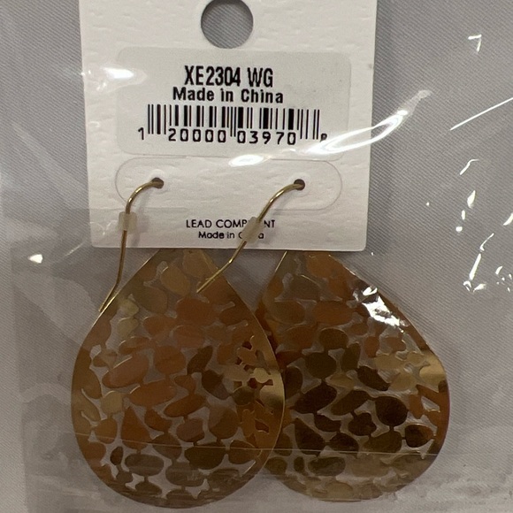 Tell Your Tale Gold Teardrop Earrings - Picture 3 of 6